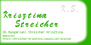 krisztina streicher business card